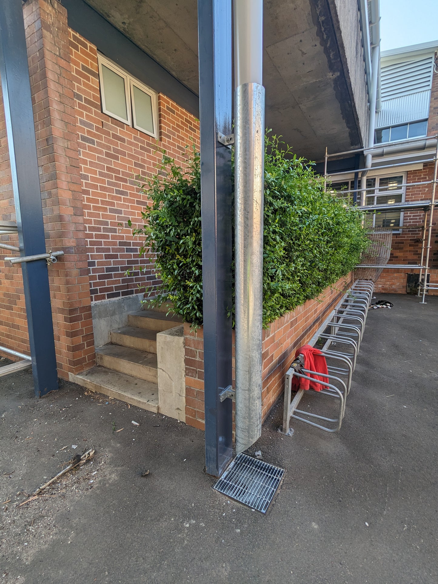 galvanised school downpipes